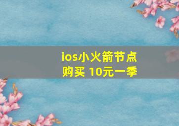 ios小火箭节点购买 10元一季